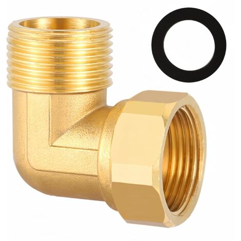 Mamelon double G1/2" (Ø 20mm) laiton mâle,4 pièces hexagonal G1/2"M/M,Raccord de jonction 2 x M Raccord fileté,Double mamelon Raccords en convient pour l'eau potable Coudé Mobile