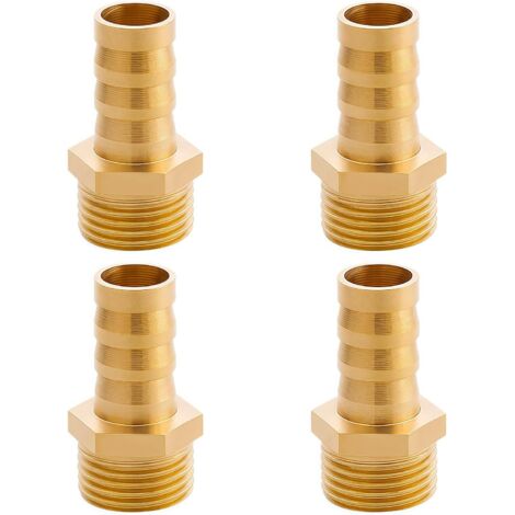 Mamelon double G1/2" (Ø 20mm) laiton mâle,4 pièces hexagonal G1/2"M/M,Raccord de jonction 2 x M Raccord fileté,Double mamelon Raccords en convient pour l'eau potable Embout Fileté Tuyau G1/2"x13mm