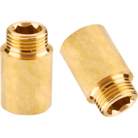 Mamelon double G1/2" (Ø 20mm) laiton mâle,4 pièces hexagonal G1/2"M/M,Raccord de jonction 2 x M Raccord fileté,Double mamelon Raccords en convient pour l'eau potable Rallonge Robinet G1/2 1.2"