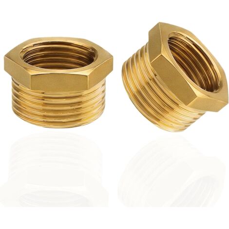 Mamelon double G1/2" (Ø 20mm) laiton mâle,4 pièces hexagonal G1/2"M/M,Raccord de jonction 2 x M Raccord fileté,Double mamelon Raccords en convient pour l'eau potable Réduit Filetage Mâle/Femelle