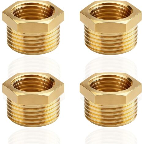 Mamelon double G1/2" (Ø 20mm) laiton mâle,4 pièces hexagonal G1/2"M/M,Raccord de jonction 2 x M Raccord fileté,Double mamelon Raccords en convient pour l'eau potable Réduit Filetage Mâle/Femelle
