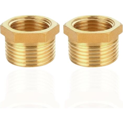 Mamelon double G1/2" (Ø 20mm) laiton mâle,4 pièces hexagonal G1/2"M/M,Raccord de jonction 2 x M Raccord fileté,Double mamelon Raccords en convient pour l'eau potable Réduit Filetage Mâle/Femelle