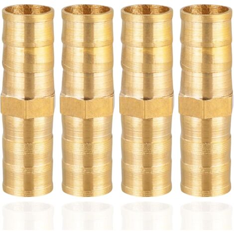 Mamelon double G1/2" (Ø 20mm) laiton mâle,4 pièces hexagonal G1/2"M/M,Raccord de jonction 2 x M Raccord fileté,Double mamelon Raccords en convient pour l'eau potable Tuyau Droit 1/2"