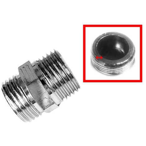 Mamelon égal laiton MÂLE-MÂLE à visser 3/8 chrome lourd