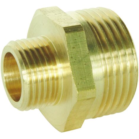 Mamelon laiton brut à visser - Réduit Double Mâle 20/27 -12/17 - Sachet 2 pièces