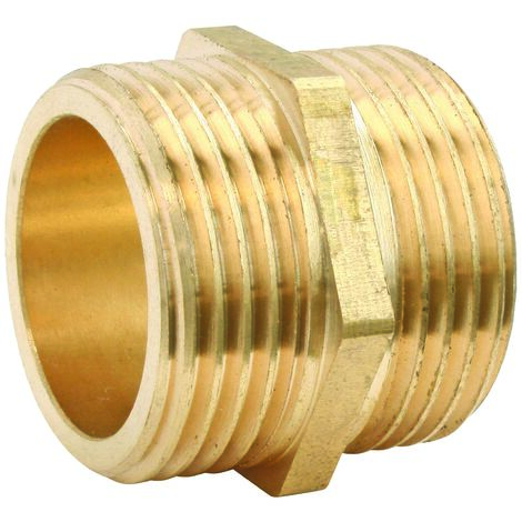 Ayor – Mamelon laiton double mâle 20/27 – Lot de 10 unités – Raccord fileté pour réseaux sanitaires – Résistance à la corrosion