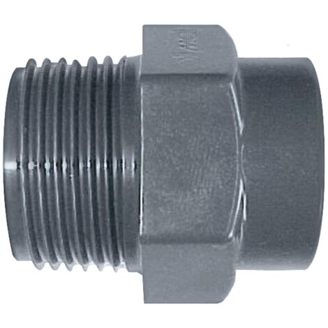 Mamelon PVC M/F Jardibric Raccords PVC à Visser PN10 Raccordements Arrosage Enterré (M 33x42 F 26x34)