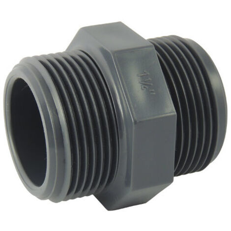 Mamelon PVC pression double mâle 12x17 (3/8")