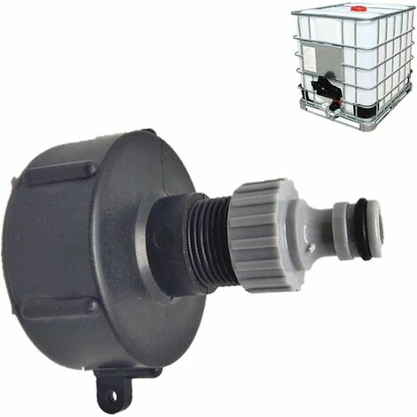 Mamelon Raccord Rapide pour Cuve 1000 L, S60X6 Raccord Robinet Multitanks Raccord, Connecteur De Tuyau pour Adaptateur De Réservoir IBC (Sortie en Plastique ,3/4 ')