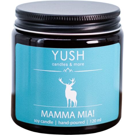 隆Mamma Mia - Vela de soja con aroma a frutas, caramelo, miel, pachul铆 y vainilla - Yush - 120 ml