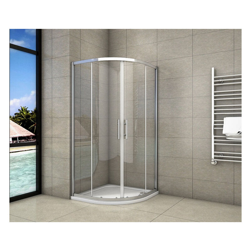 

MAMPARA CORREDERA DE CABINA ESQUINA ANGULAR CRISTAL TEMPLADO TRASPARENTE 5MM 76x76x185CM
