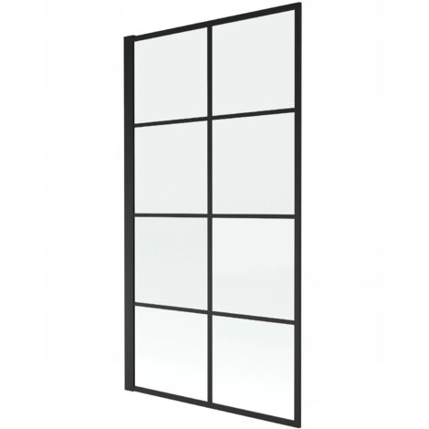 Mampara de Bañera 1 hoja Vidrio transparente, 70x140 cm, Perfil negro