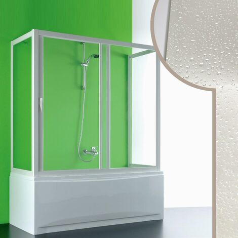 Mampara de bañera 3 Lados 70x140x70 CM in Acrílico mod. Plutone con Apertura Lateral