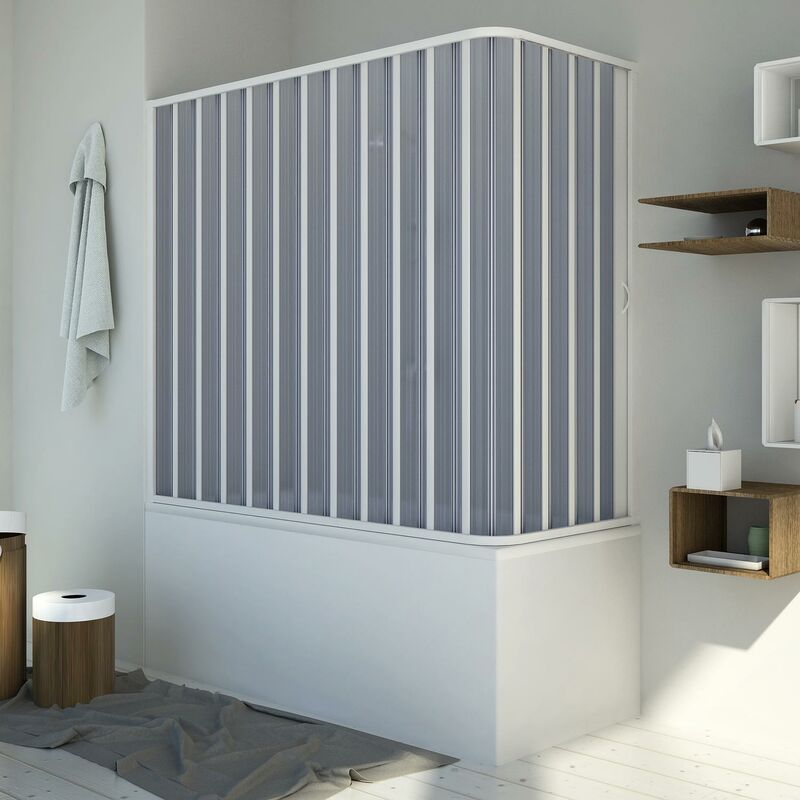 

Mampara de bañera extensible de pvc h 150 mod. Santorini Lateral 70x170 cm