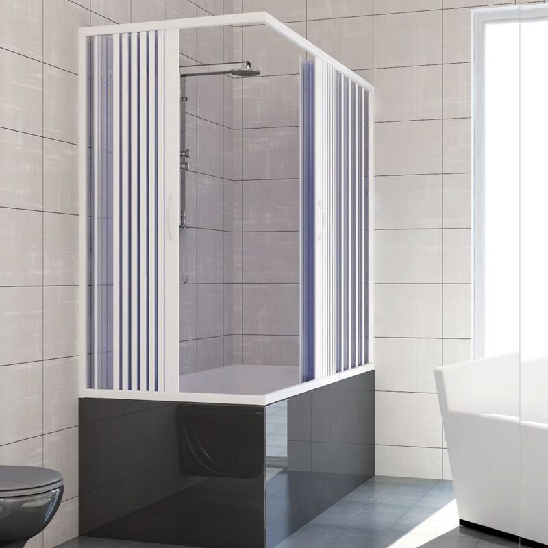 

Mampara de bañera de pvc h 150 cm mod. Nadia 70x170 con apertura central