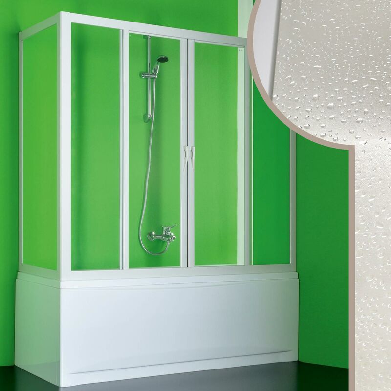 

Mampara de bañera h 150 cm mod. Plutone 2 de acrílico 75x140 cm con apertura central