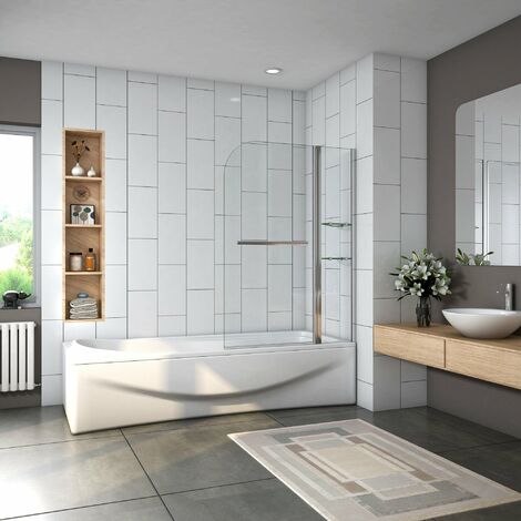 Mampara de Bañera Abatible con Bisagra Cristal 6 MM 100x140cm