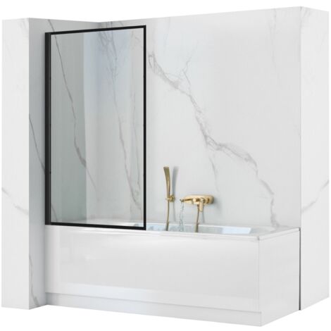 MAMPARA de BAÑERA REA LAGOS FIX NEGRO 80