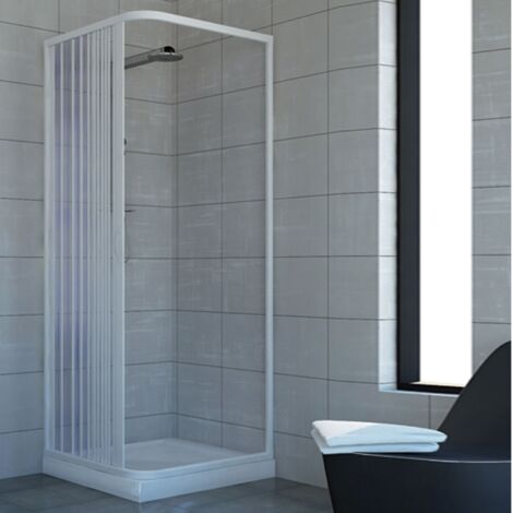 Mampara de Ducha 80x90 CM 185 de PVC mod. Acquario con apertura Lateral