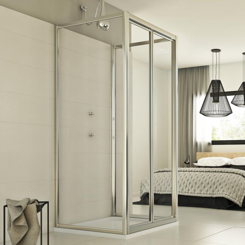 

Mampara de ducha 3 lados plegable vidrio transparente h 198 mod. Urban Trio P 80x70x80 cm