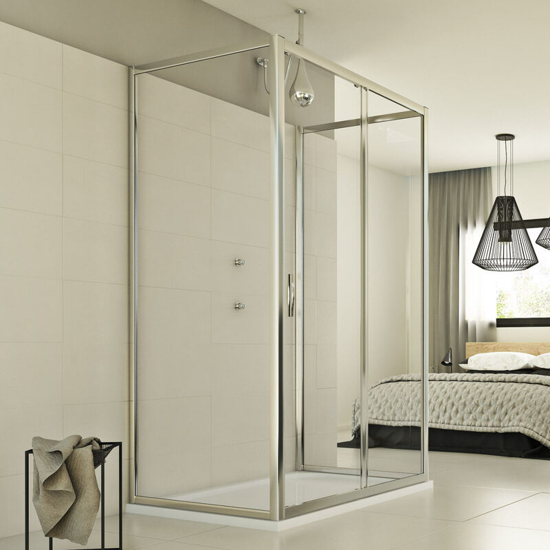 

Mampara de ducha 3 lados vidrio transparente h 198 mod. Young Trio 1 Hoja P 90x120x90 cm