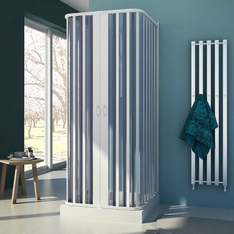 Mampara de ducha 3 lados extensible de pvc h 185 mod. Nova 100x100x100 cm