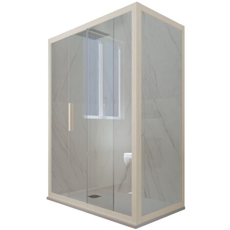 Mampara de ducha 70x170 cm corredera Champán Deco Duo