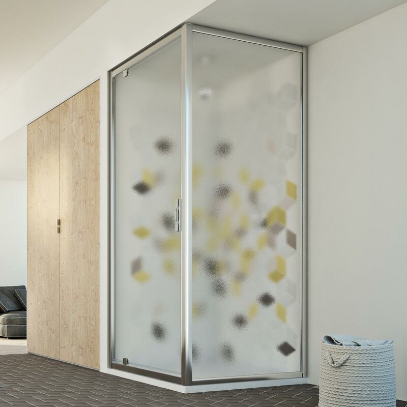 

Mampara de ducha abatible vidrio impreso h 198 mod. Cristal Duo 1 Hoja 70x90 ap. 70 cm rectangular