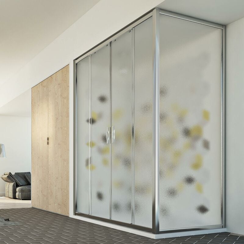 

Mampara de ducha rectangular vidrio impreso h 198 mod. Young Duo 2 Hojas 70x120 cm