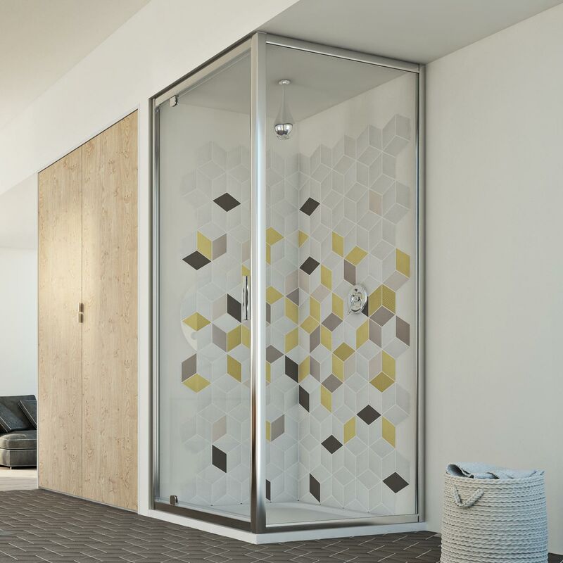 

Mampara de ducha abatible vidrio transparente h 198 mod. Cristal Duo 1 Hoja 75x90 ap. 90 cm rectangular