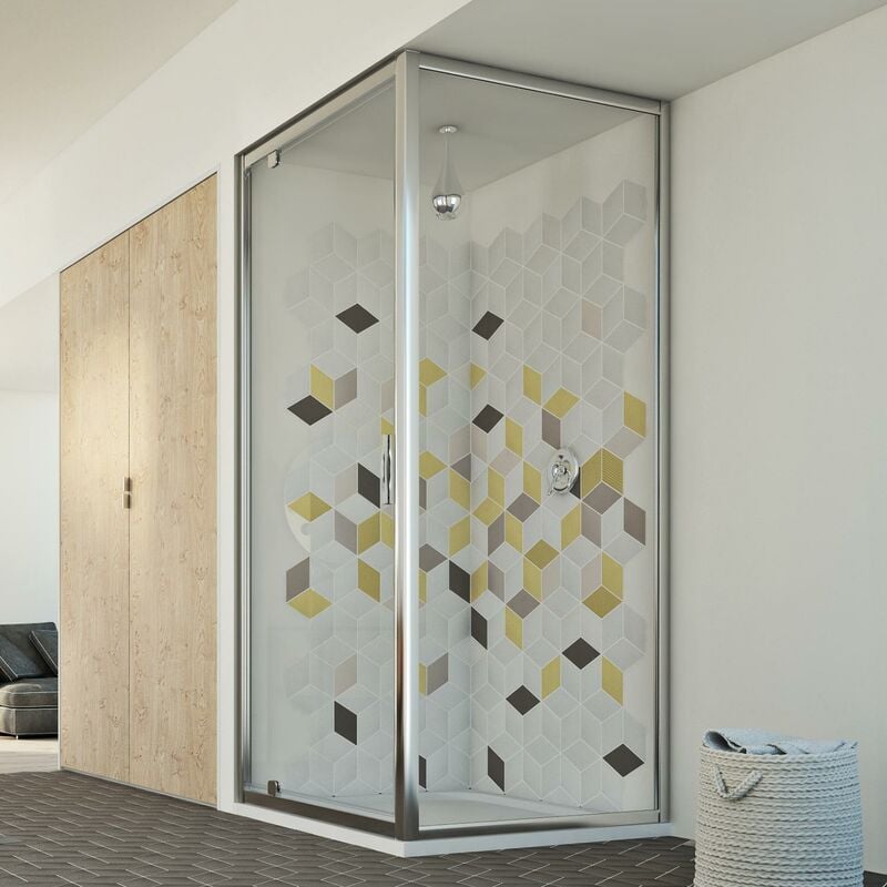 

Mampara de ducha abatible vidrio transparente h 198 mod. Cristal Duo 1 Hoja 90x100 ap. 100 cm rectangular