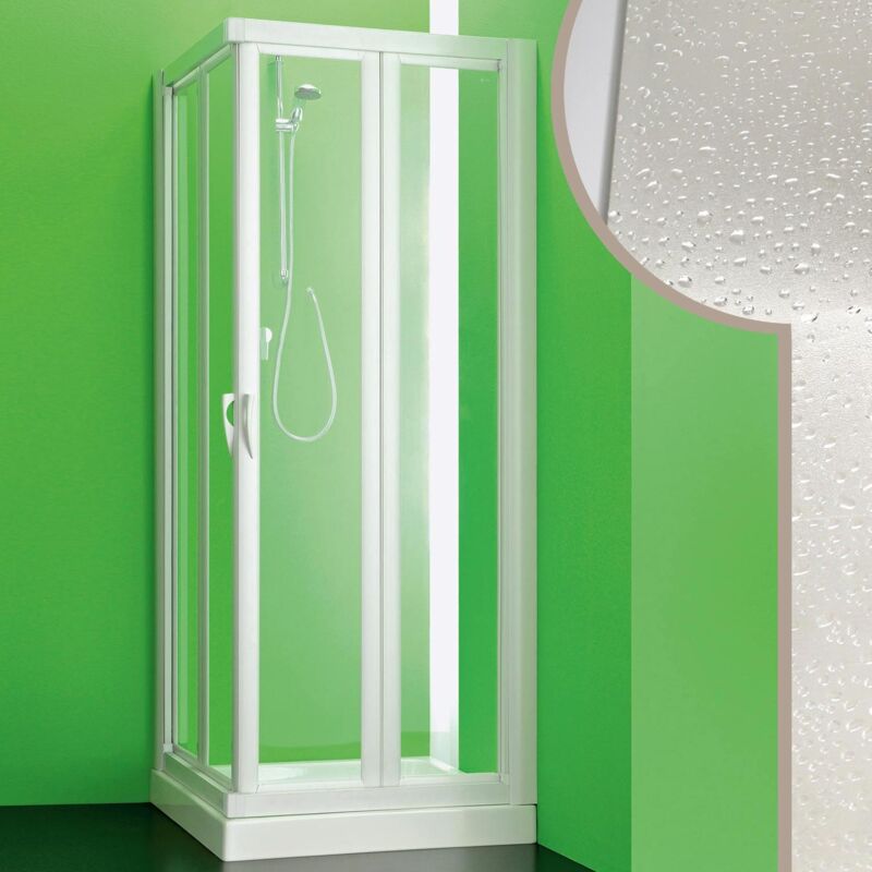 

Mampara de ducha de acrílico h 185 cm mod. Giove 90x90 cm con apertura plegable