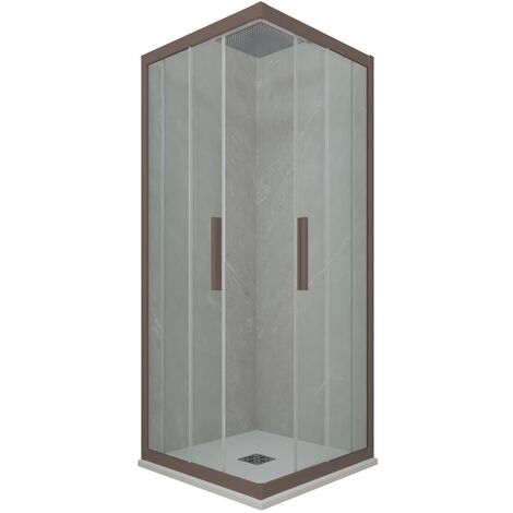 Mampara de ducha 80x120 cm corredera Chocolate Kolors