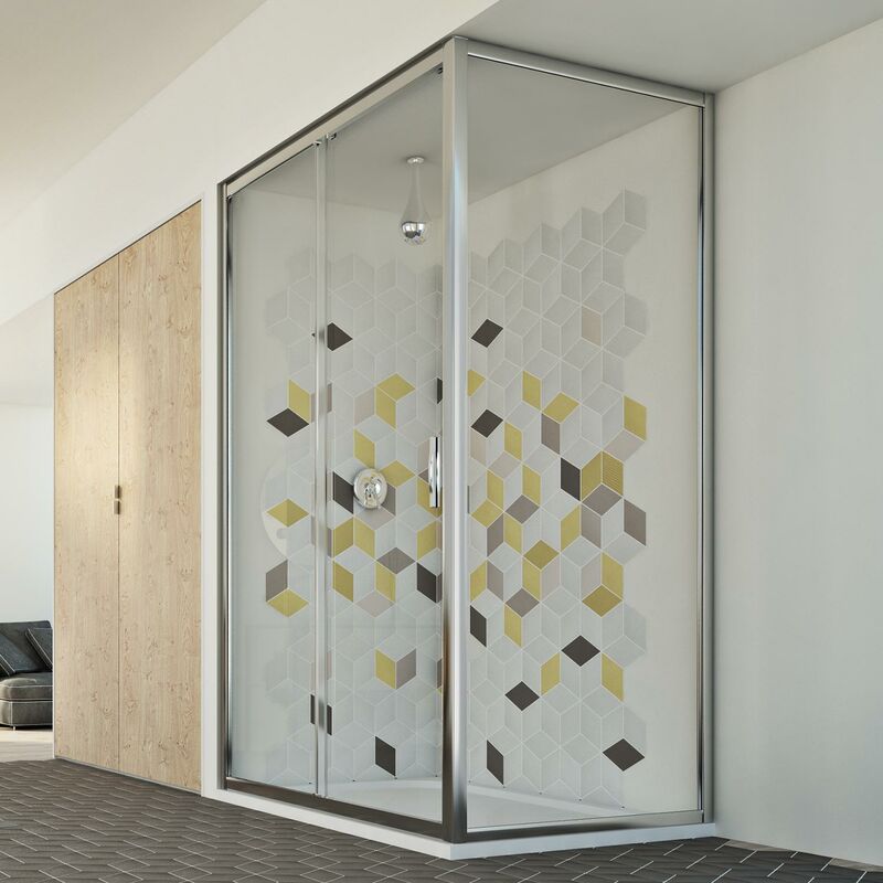 

Mampara de ducha rectangular vidrio transparente h 198 mod. Young Duo 1 Hoja 90x140 cm