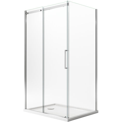Mampara de ducha 80x120 CM H200 Transparente Versión Izquierda con EasyClean mod. Prime Duo 1 hoja
