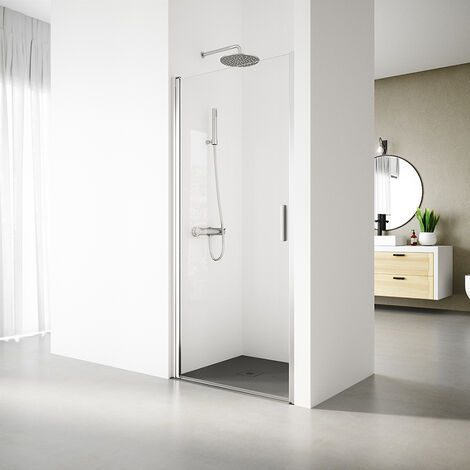 Mampara de Ducha Abatible SERIE 200 - Medida Adaptable de 67-71x195 cm - Vidrio Templado, Antical, Transparente de 1 Hoja de 6 mm - Panel de Ducha con Perfil de color Plata Brillo - REALSHOWER
