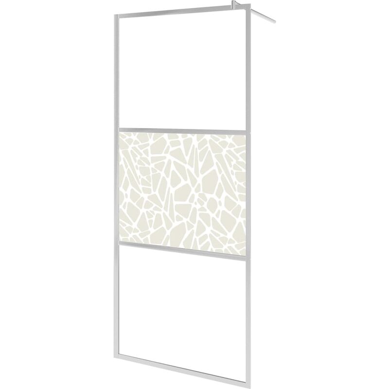 

Mampara de ducha accesible vidrio ESG diseño piedras 115x195 cm - Marrón - Vidaxl
