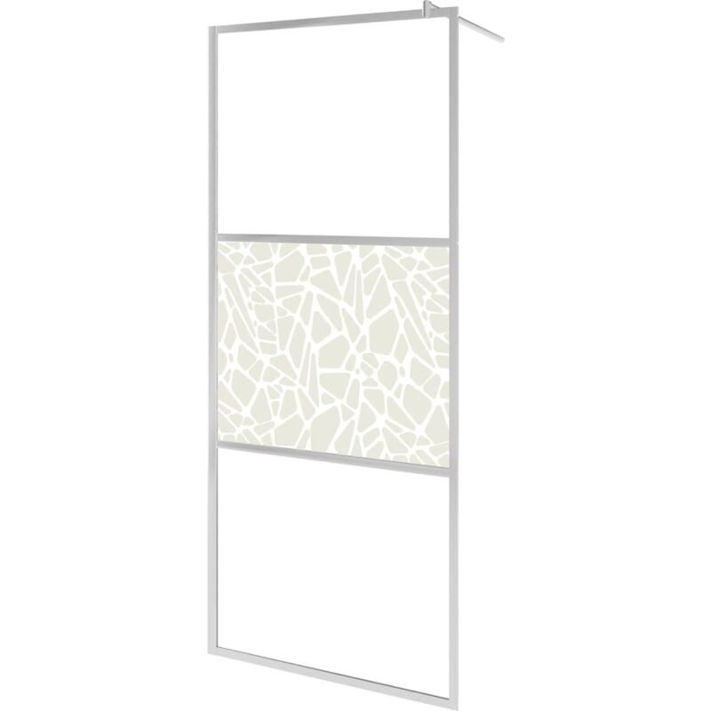 

Mampara de ducha accesible vidrio ESG diseño piedras 80x195 cm - Marrón - Vidaxl