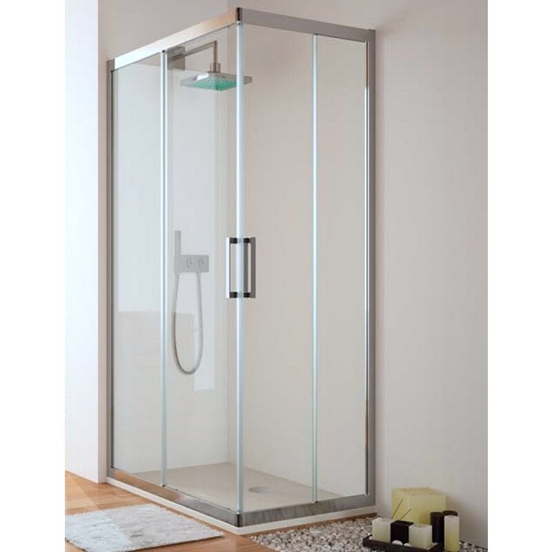 

Mampara de Ducha Angular- 2 Hoja Fija y 2 Puerta Corredera - Cristal de Seguridad de 6 mm - Modelo Trescientos Q4 (70 X 90)