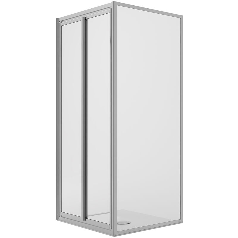 

Mampara de ducha angular 2 hojas abatibles vidrio transparente h 185 mod. Clint 70x90 cm ap. 70