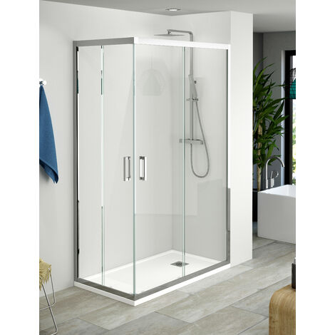 Mampara de Ducha Angular - 2 Hojas Fijas + 2 Puertas Correderas - Modelo Giulia Q4 (70 x 140)