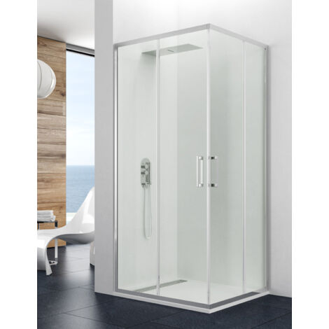 Mampara de ducha angular ALLSTONE TITAN 2+2 140x90 cm, Transparente