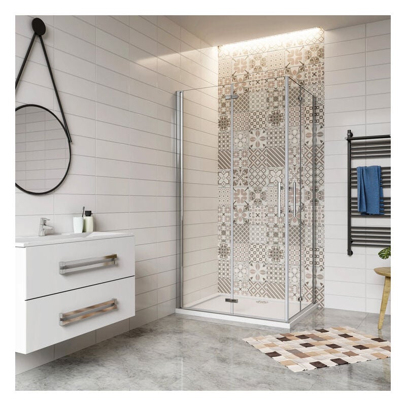 

Mampara de ducha Angular Apertura de Puerta Plegable 6mm Antical 100x95x195cm