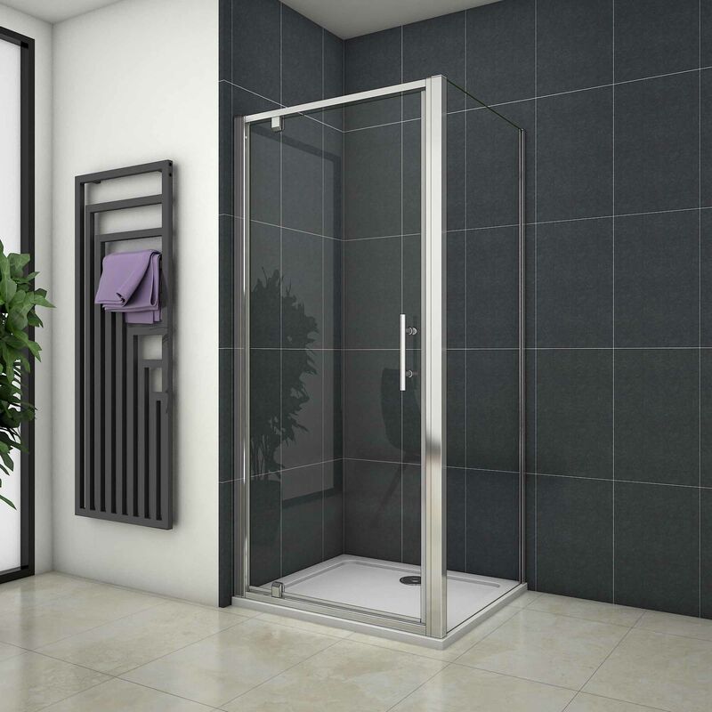 

Mampara de Ducha Angular Puerta Abatible Cristal 6 MM 80x80x185cm