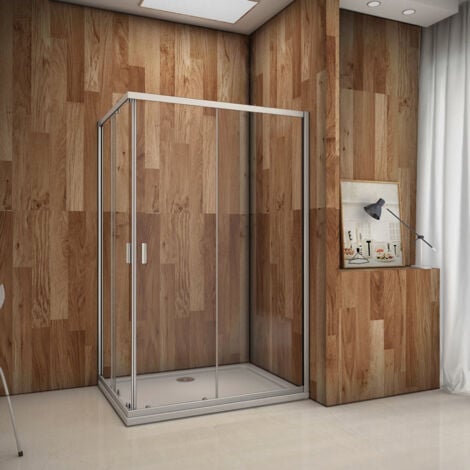Mampara de ducha, Apertura Central, Puertas Correderas 70x70x185cm