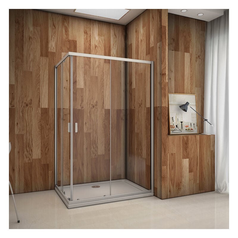 

Mampara de ducha, Apertura Central, Puertas Correderas 90x70x185cm
