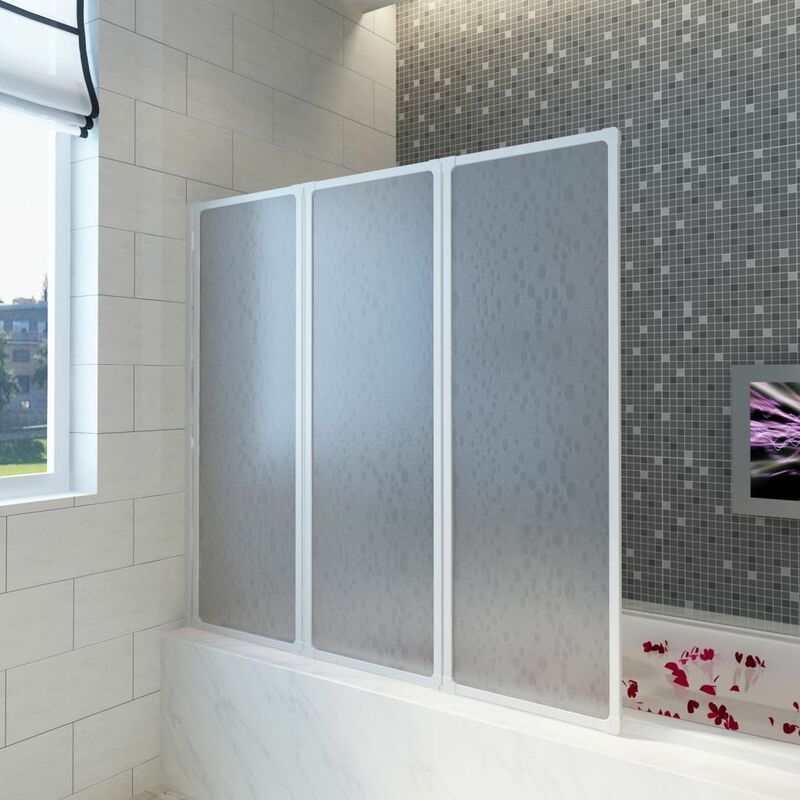 

Mampara de ducha con 3 paneles plegables, 141 x 130 cm
