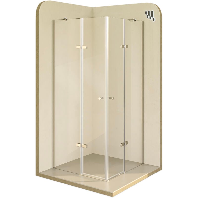 

Mampara de Ducha con apertura de puerta vidrio transparente de seguridad 6mm, altura 180 cm DK19 - 120x120 cm