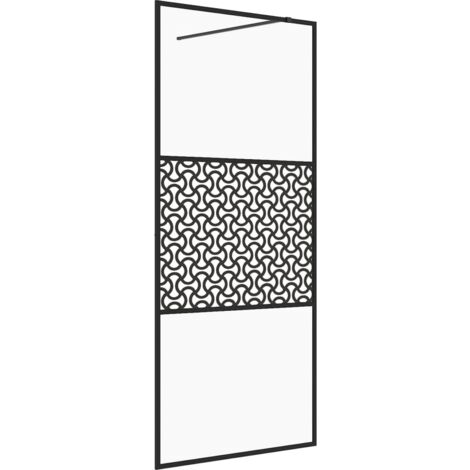 Mampara de ducha con mampara de cristal para bañera accesorio de baño mampara de ducha interior hogar ESG transparente 90 x 195 cm negro 020002150