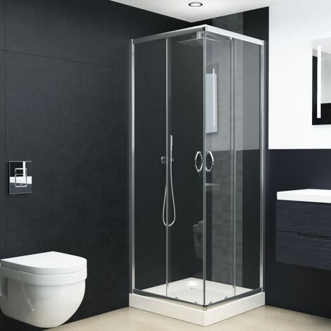 Mampara de ducha con vidrio de seguridad 80x70x185 cm